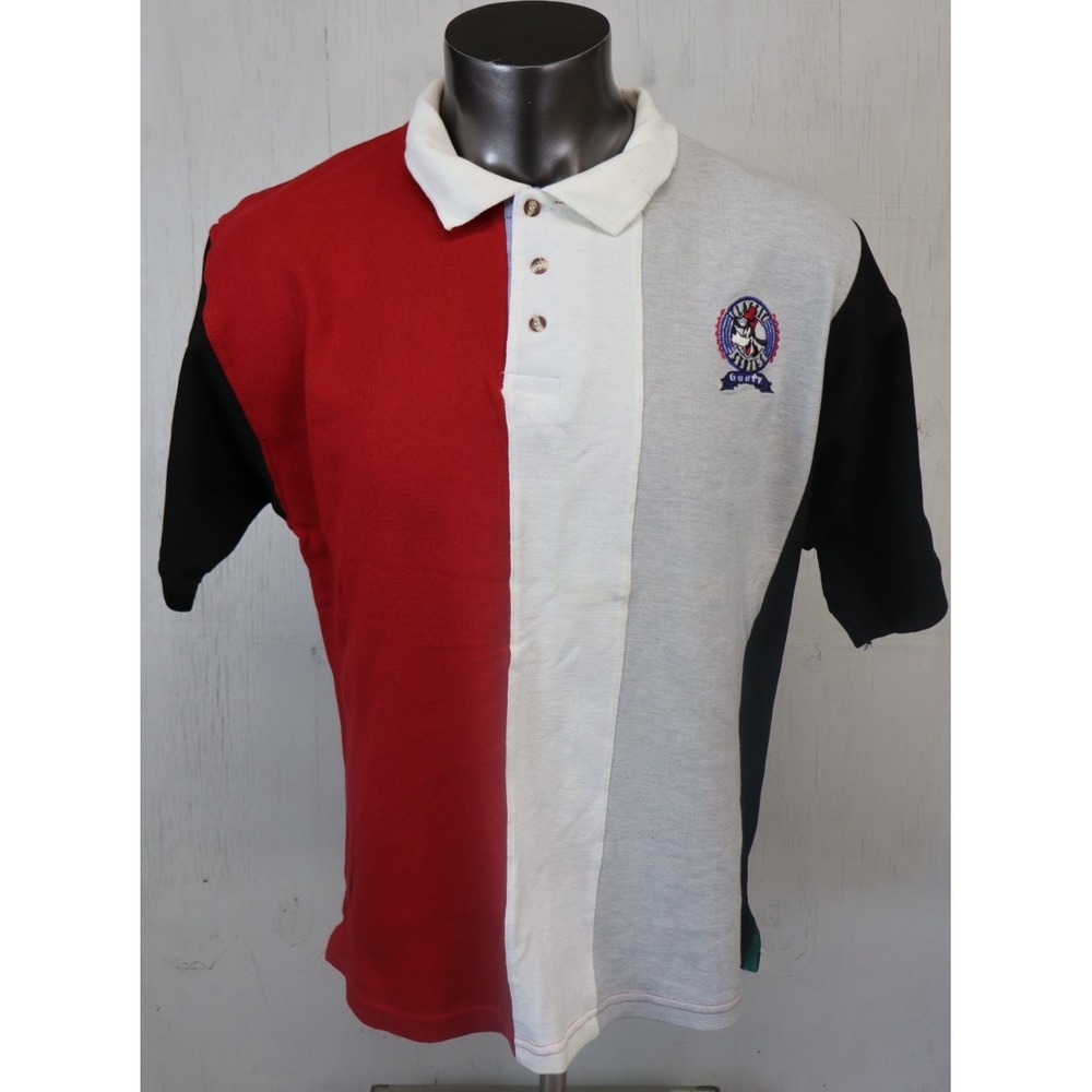 Vintage Mickey Unlimited Disney Goofey Polo Shirt Color Block Size L‎ Cotton New